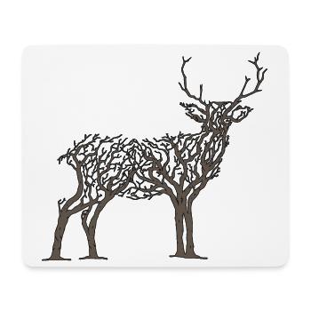 Hirsche in Ästen - Mousepad (Querformat) - Weiß - Vorne