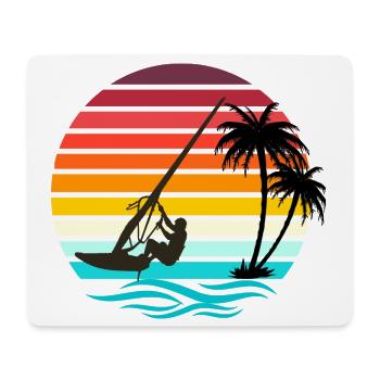 Windsurfer - Retro Vintage Sunset - Mousepad (Querformat) - Weiß - Vorne