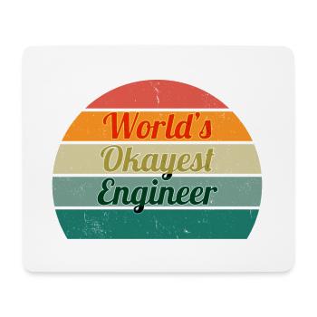 World's Okayest Engineer Retro Design - Mouse Pad (horizontal) - white - Front