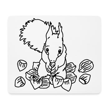 Flauschiges, süßes Eichhörnchen zum Liebhaben - Mousepad (Querformat) - Weiß - Vorne