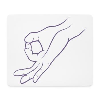 Hand signal hole peeked in child's play - Mouse Pad (horizontal) - white - Front