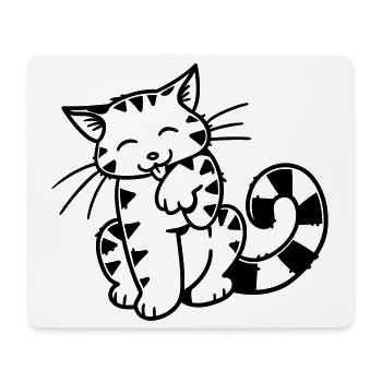 Chaton de dessin animé - Tapis de souris (format paysage) - blanc - Devant