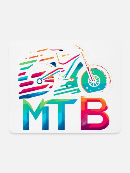 Lebendiges MTB-Fahrrad-Splash - Mousepad (Querformat) - Weiß