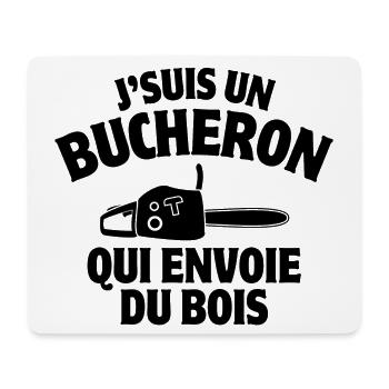 bûcheron, forêt, élagage - Tapis de souris (format paysage) - blanc - Devant