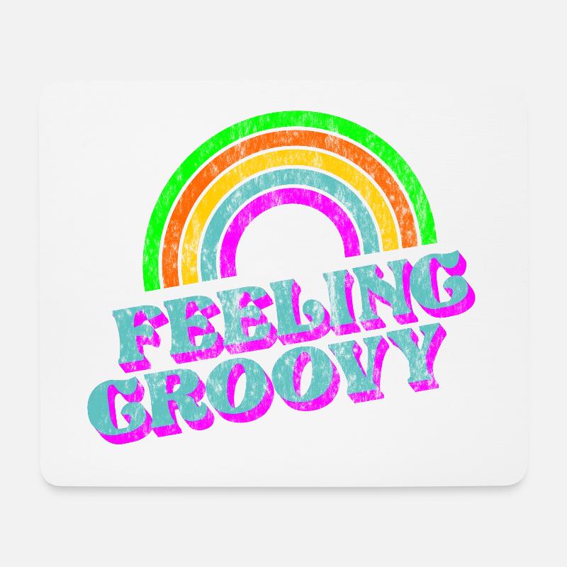 Feeling groovige 70er-Jahre-Dikothek-Disco-Musik - Mousepad (Querformat) - Weiß