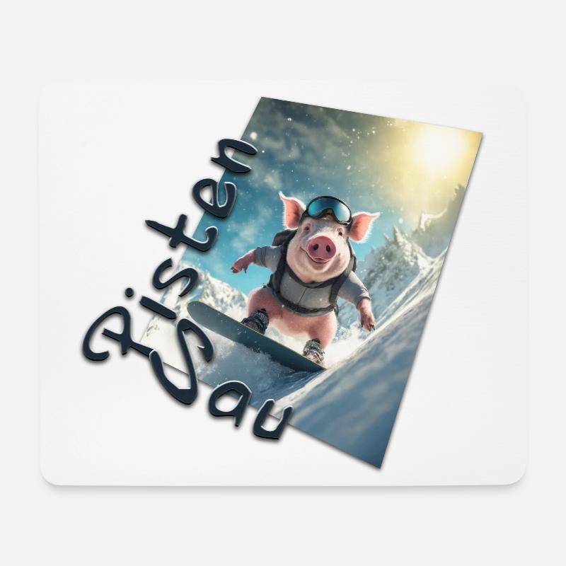 Pistensau - Mousepad (Querformat) - Weiß