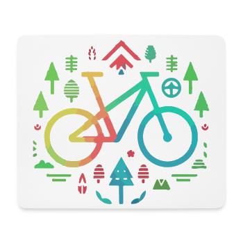 Minimalist Bicycle and Nature Outline - Mouse Pad (horizontal) - white - Front
