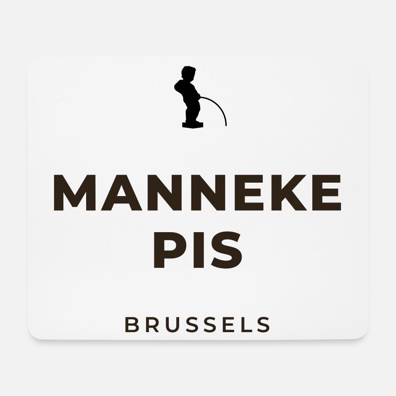 Manneken Piss Brüssel - Mousepad (Querformat) - Weiß