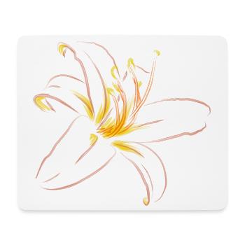 LYS ROSE CLAIR - Tapis de souris (format paysage) - blanc - Devant