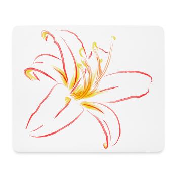 Flame Blossom Line Art - Mouse Pad (horizontal) - white - Front