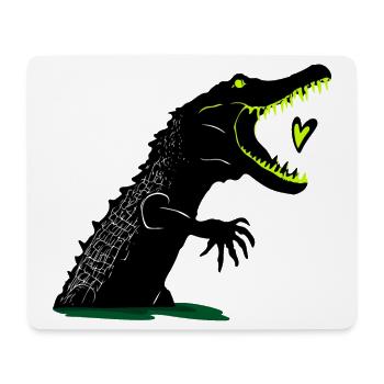 Krokodil Ich Hab Dich Zum Fressen Gern - Mousepad (Querformat) - Weiß - Vorne