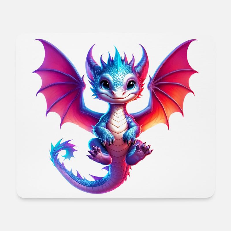 Drache - Mousepad (Querformat) - Weiß