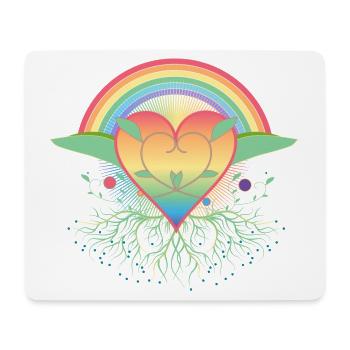 Rainbow Heart with Roots for Pride - Mouse Pad (horizontal) - white - Front