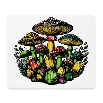 champignons et cristaux magiques - Tapis de souris (format paysage) - blanc - Devant