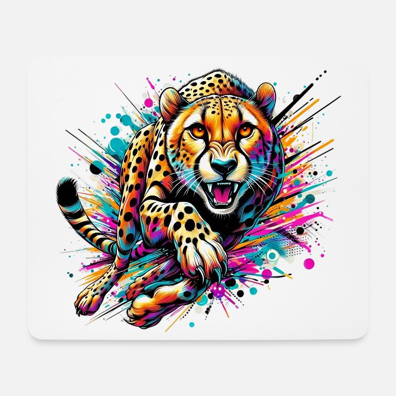 Gepard - Mousepad (Querformat) - Weiß