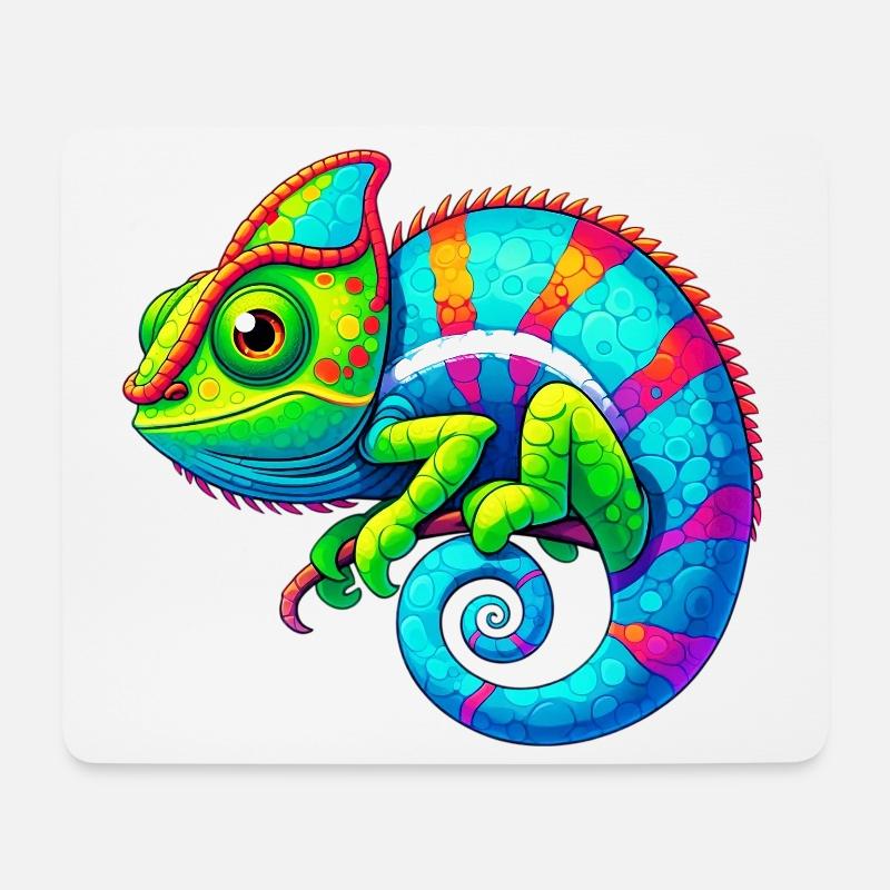 Chamäleon - Mousepad (Querformat) - Weiß