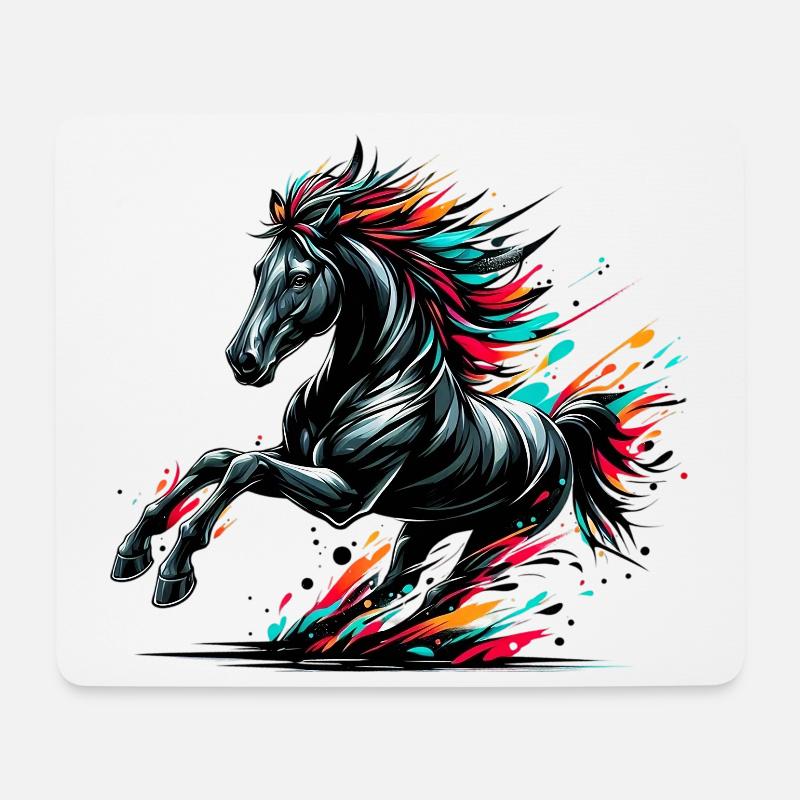 Pferd - Mousepad (Querformat) - Weiß