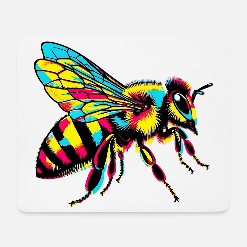 Biene - Mousepad (Querformat) - Weiß