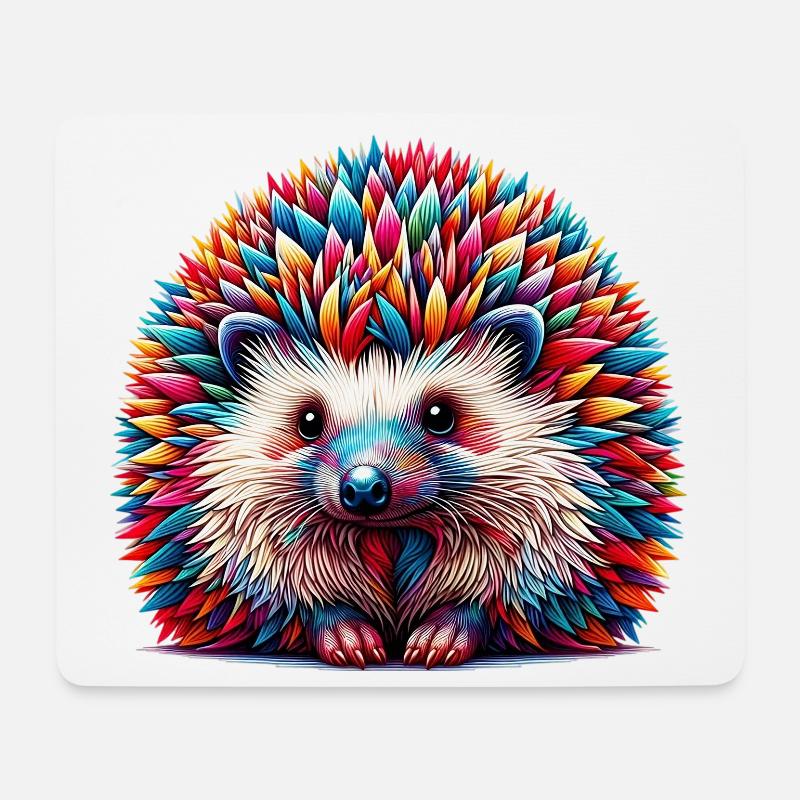 Hérisson - Tapis de souris (format paysage) - blanc