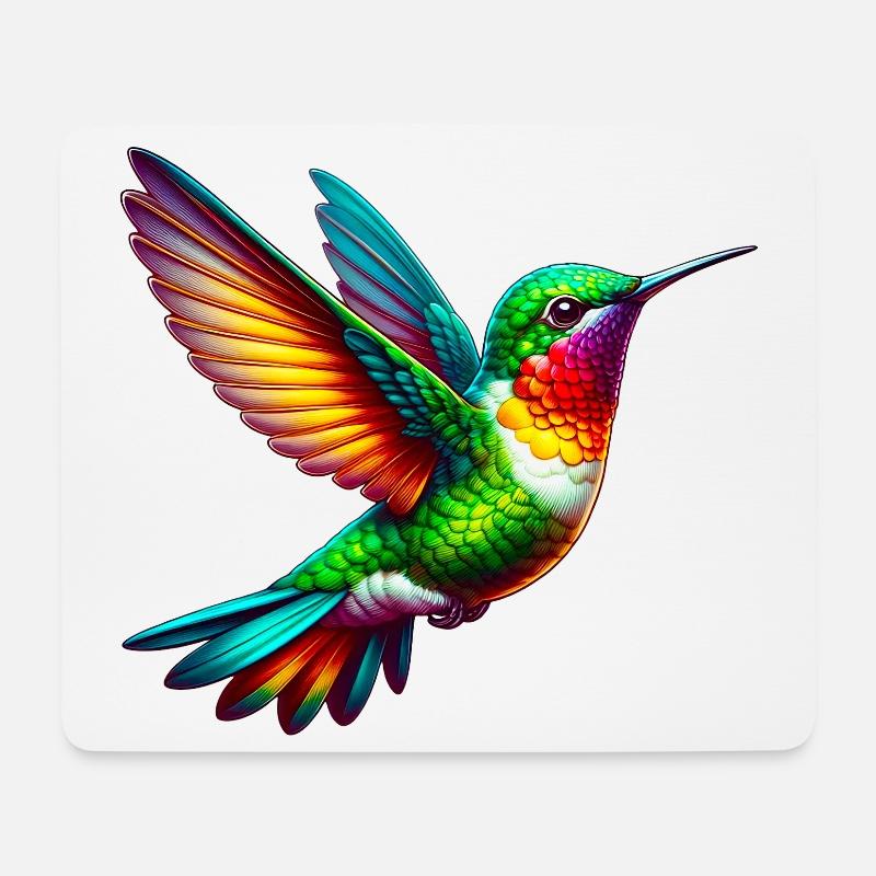 Kolibri - Mousepad (Querformat) - Weiß