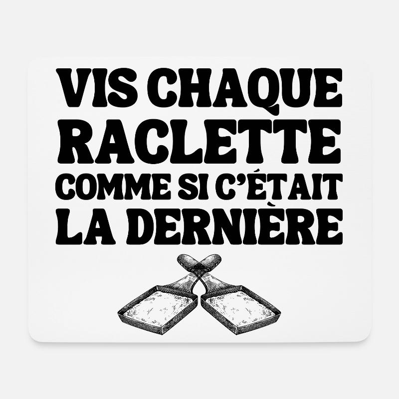 Raclette, Käse, geschmolzener Käse - Mousepad (Querformat) - Weiß