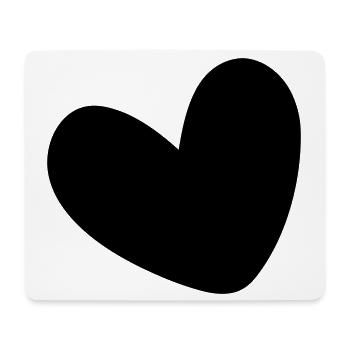 Herz einfarbig ausgefüllt - Mousepad (Querformat) - Weiß - Vorne