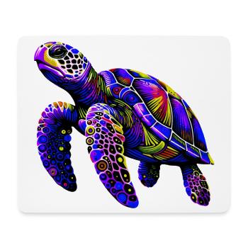 Tortue - Tapis de souris (format paysage) - blanc - Devant