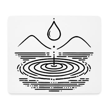 Wassertropfen & Wellen – Zen-inspiriert - Mousepad (Querformat) - Weiß - Vorne