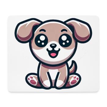 Niedlicher Hund - Mousepad (Querformat) - Weiß - Vorne