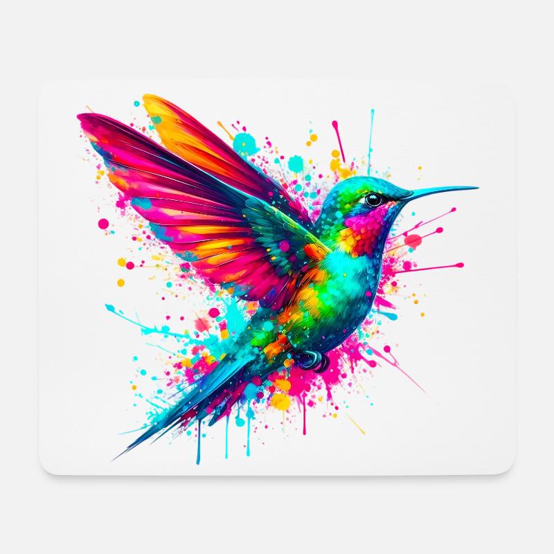 Kolibri - Mousepad (Querformat) - Weiß