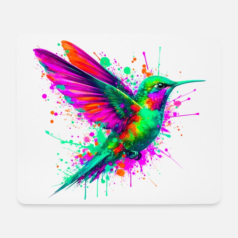 Kolibri - Mousepad (Querformat) - Weiß