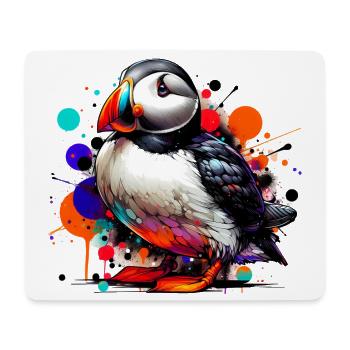 Papageitaucher - Mousepad (Querformat) - Weiß - Vorne