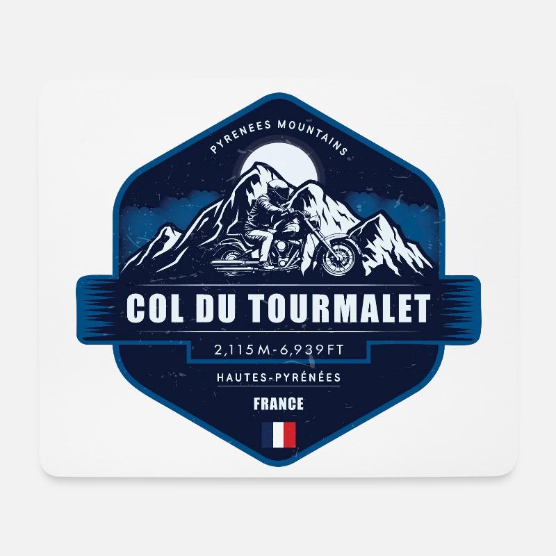 Col du Tourmalet , Pyrenäen , Frankreich - Mousepad (Querformat) - Weiß