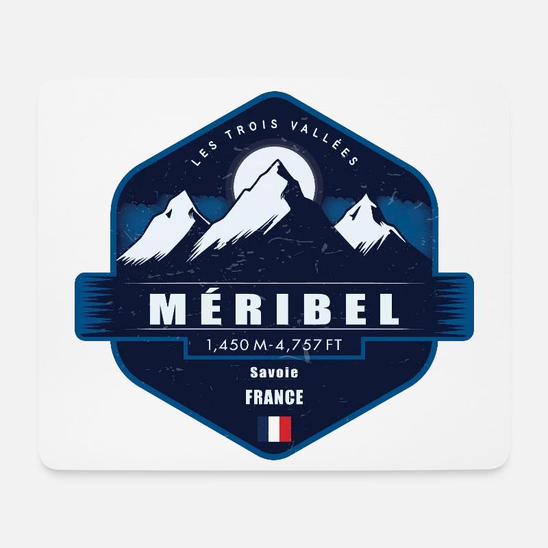 Meribel, Les Trois Vallées , Frankreich - Mousepad (Querformat) - Weiß
