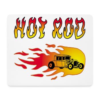 Voiture en Flamme Vintage Racer - Tapis de souris (format paysage) - blanc - Devant