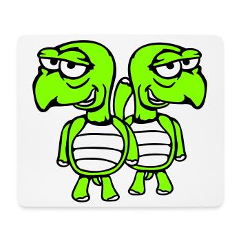 2 turtles friends funny silly embarrassing team - Mouse Pad (horizontal) - white - Front