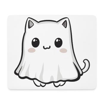 Katze Halloween Geist - Mousepad (Querformat) - Weiß - Vorne