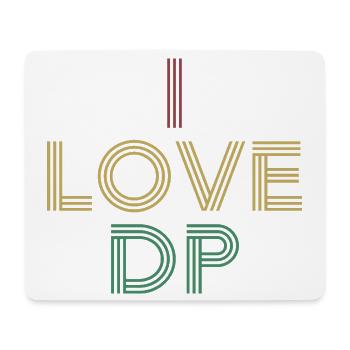 I Love DP Distressed Vintage Retro 70s - Mouse Pad (horizontal) - white - Front