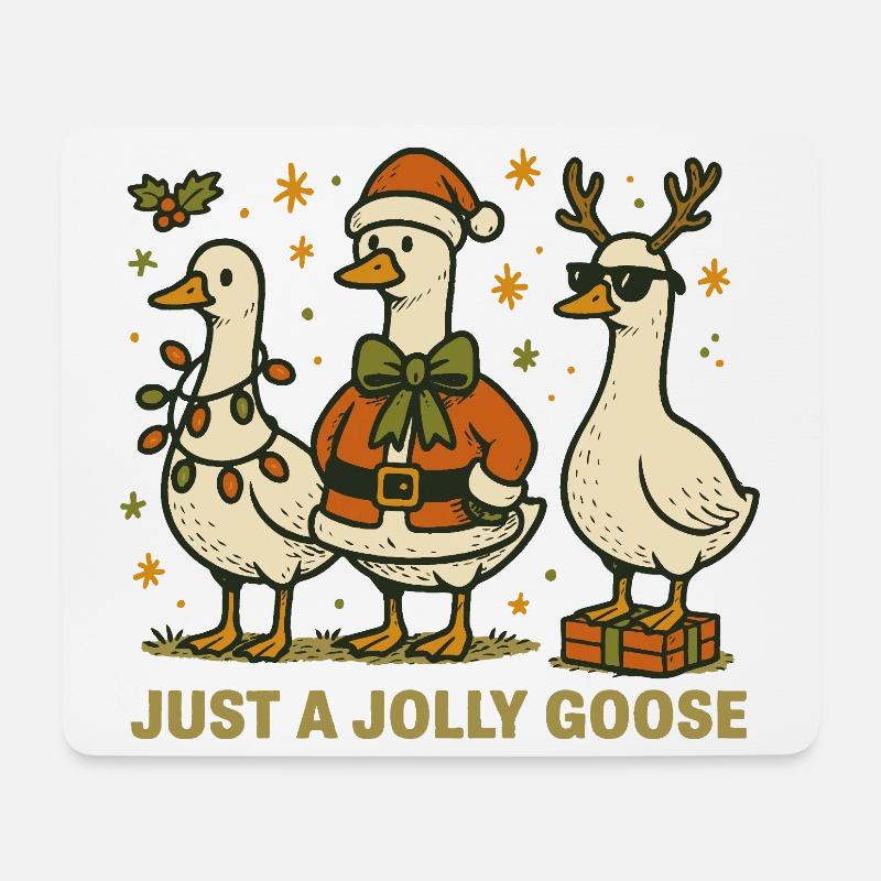 Weihnachten nur eine lustige Gans Lustig - Mousepad (Querformat) - Weiß