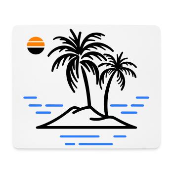 Palmen Insel - Mousepad (Querformat) - Weiß - Vorne