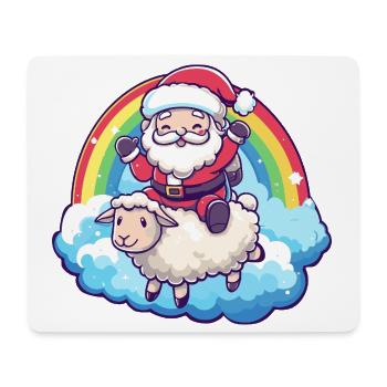 Mouton Père Noël Noël - Tapis de souris (format paysage) - blanc - Devant