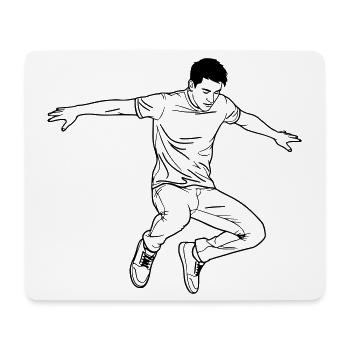 Art de ligne Dancing Man - Tapis de souris (format paysage) - blanc - Devant