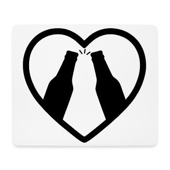 Herzflaschen Bier-Aperitif-Geschenk - Mousepad (Querformat) - Weiß - Vorne