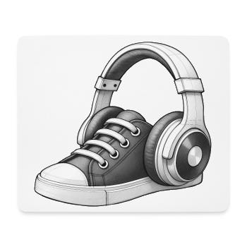 MUSICAL SNEAKERS - black & white - Tapis de souris (format paysage) - blanc - Devant