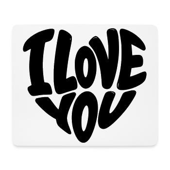 I Love You Herz, Valentinstag, Liebe - Mousepad (Querformat) - Weiß - Vorne