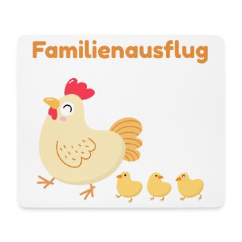 Family Outing – Cute Chicken Family - Mouse Pad (horizontal) - white - Front