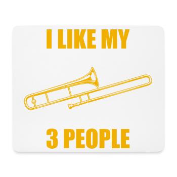 J’aime mon tromboniste tromboniste - Tapis de souris (format paysage) - blanc - Devant