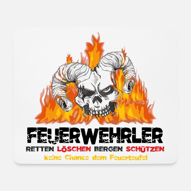 Feuerwehrler Feuerteufel - Mousepad (Querformat) - Weiß