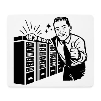 Retro IT Admin Smiling – Vintage Tech Support - Mouse Pad (horizontal) - white - Front