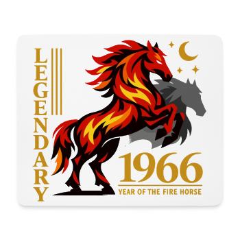 1966 Feuerpferd Retro 60 Jahre Myth Geschenk - Mousepad (Querformat) - Weiß - Vorne